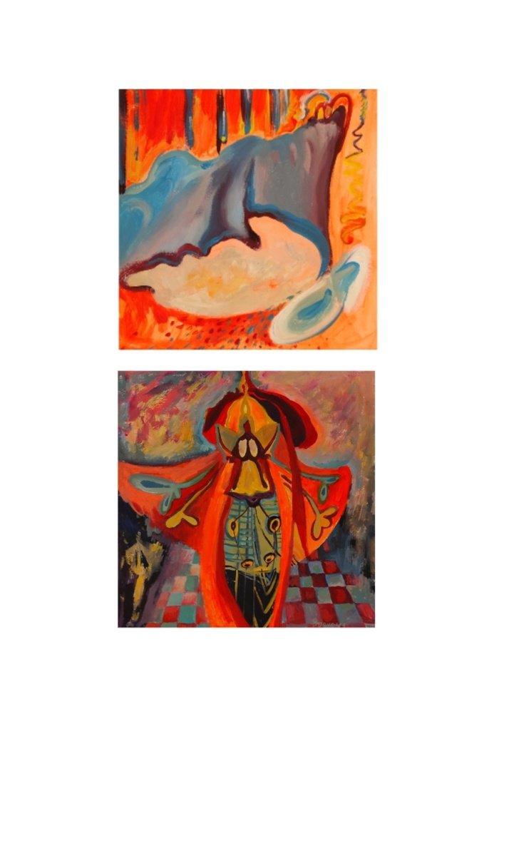 Expressive Abstract Acrylic Painting By Tetiana Borys, 11 X 11", Connecting To The Future. Diptych, Original Artwork