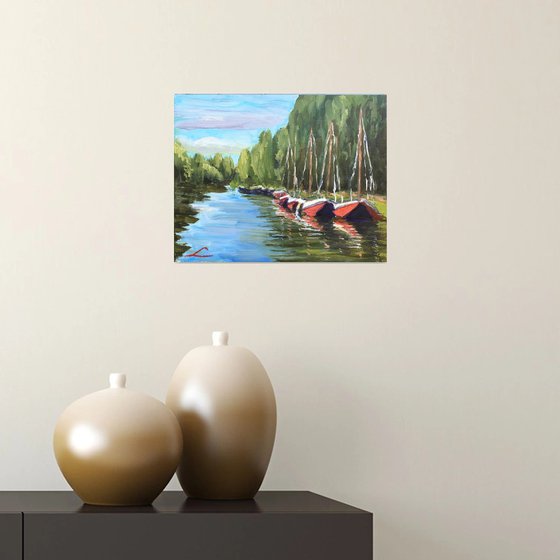 Docked boats