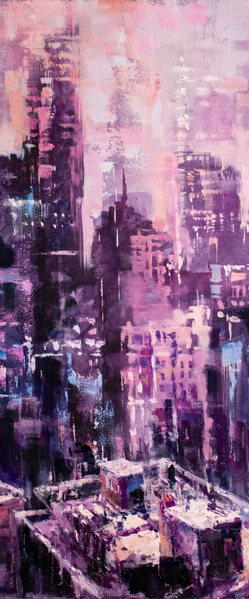 Evening over the city by Aleksandr Neliubin