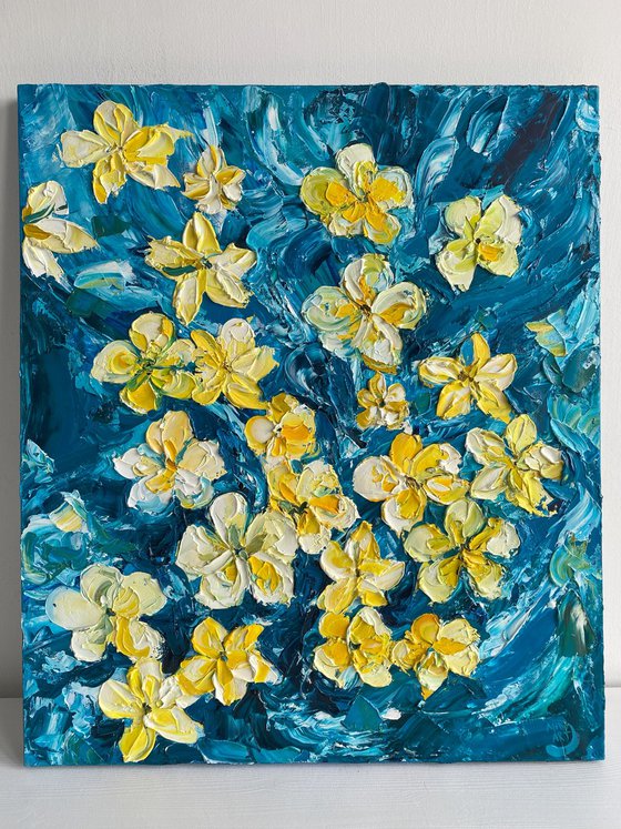 Impasto Frangipani Painting