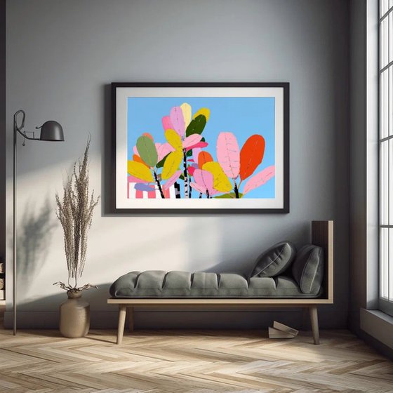 Dancing Leaves in a Quiet Blue Sky