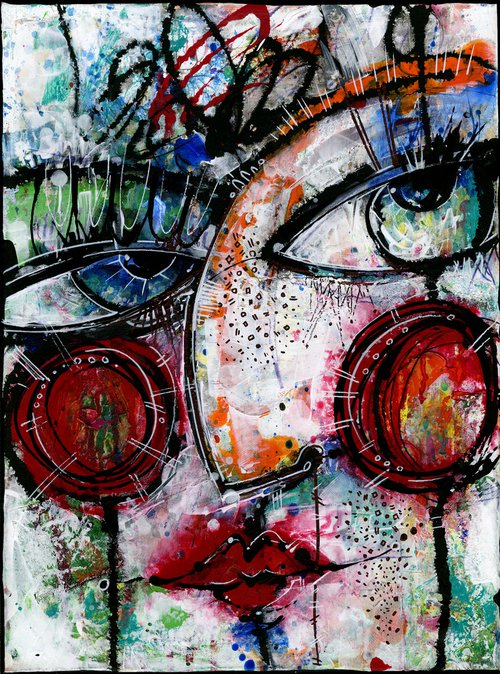 Funky Face Whimsy 2 - Mixed Media Art by Kathy Morton Stanion by Kathy Morton Stanion
