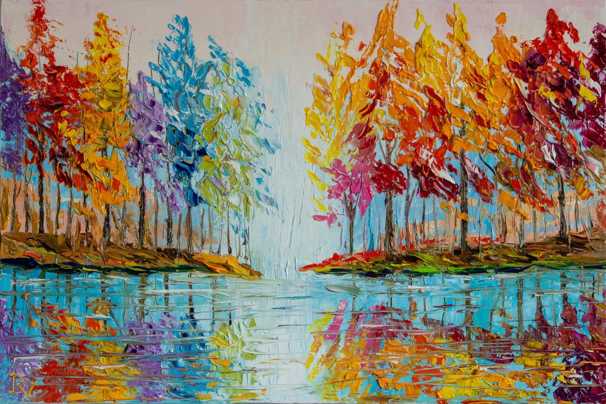 Impressionistic Landscape Oil Painting By Vladyslav Durniev, 24 X 16", Nature