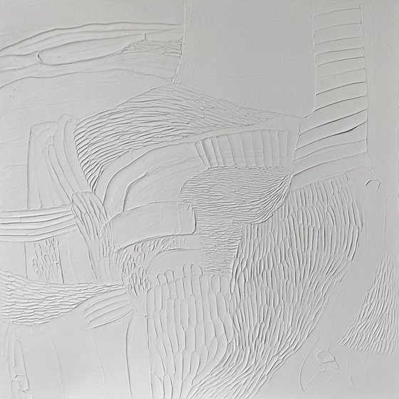 "Nulla 3" Abstract white high textured art