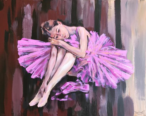 Ballerina in pink dress by Irina Redine