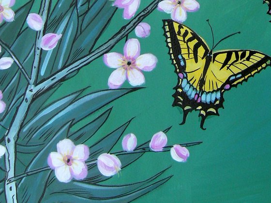Swallowtails with blossom
