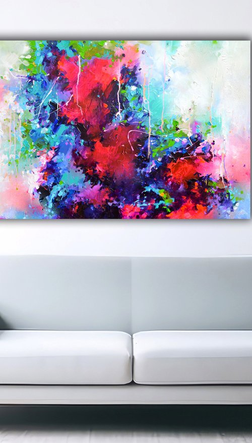 Fresh Moods 118 - 100x70 Abstract Painting by Soos Roxana Gabriela