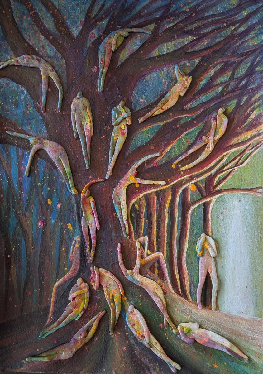 Expressive Portrait Collage By Karen Wilcox, 8 X 11", Hope Through Shared Sorrow, Original Artwork