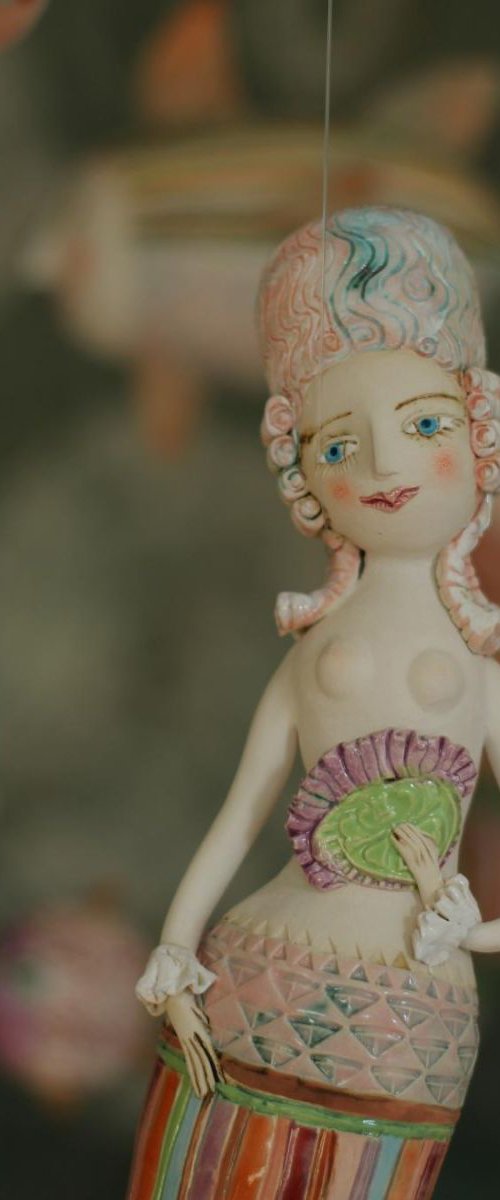 Underwater Baroque Mermaid. Hanging sculpture. by Elya Yalonetski
