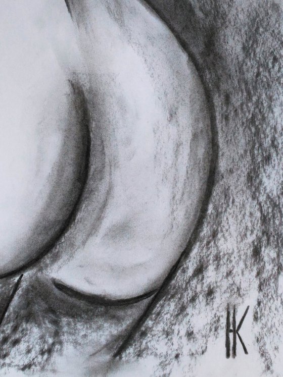 Female Nude Charcoal Art