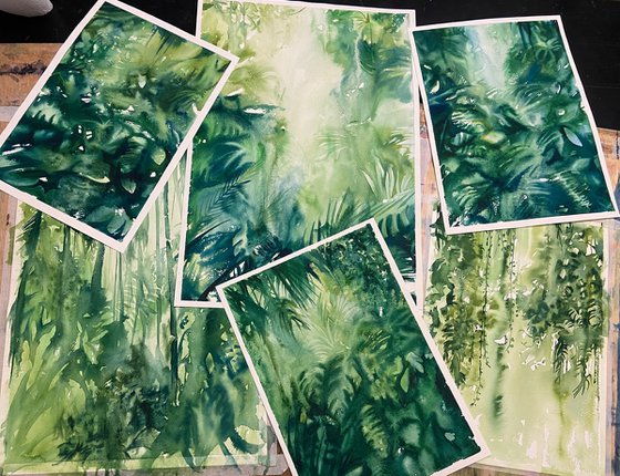 Tropical watercolour painting "Tatin"