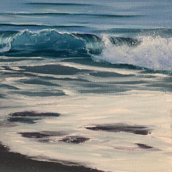 Coastal Rhythms, plein air ocean wave painting