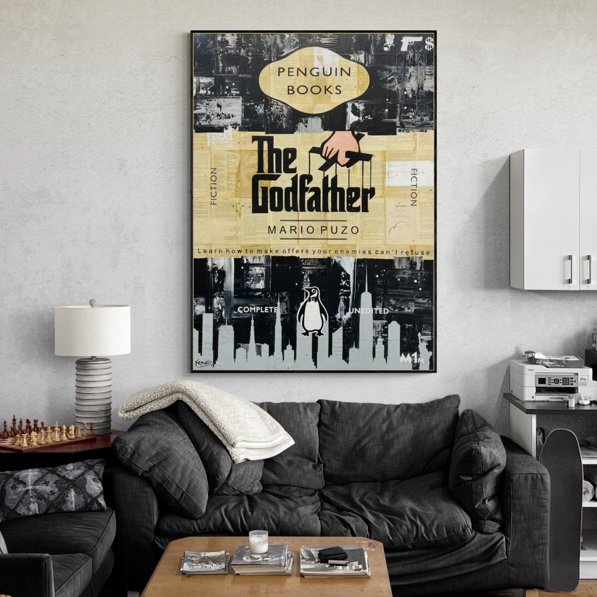 Urban And Pop Portrait Painting By Franko, 39 X 55, Italian God, Original Artwork