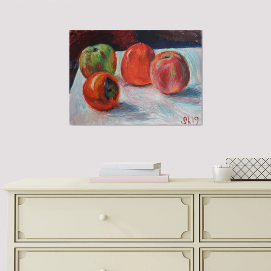 Persimmon and apples