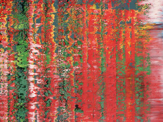 50x50 cm Red Green Abstract Painting Original Oil Painting Canvas Art