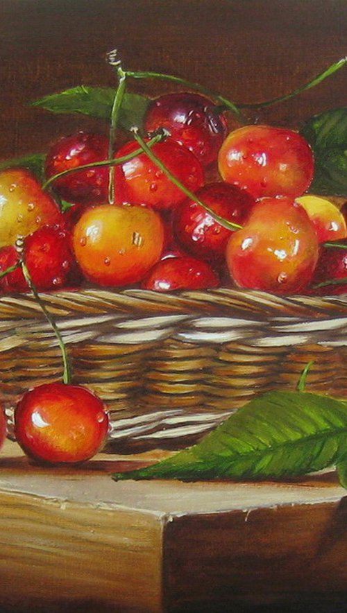 The cherry in a basket. by Natalia Shaykina