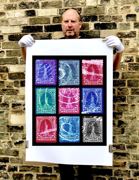 Heidler & Heeps American Stamp Collection 'Liberty' Multi-Colour Mosaic