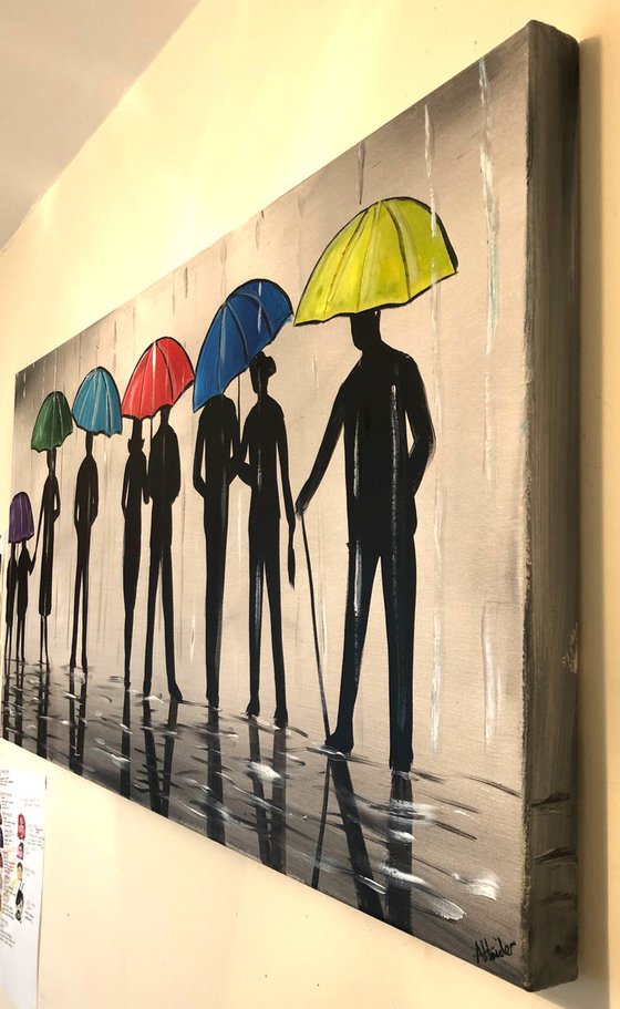 The Silhouettes And Umbrellas