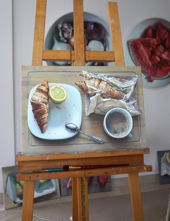 Still life with croissants