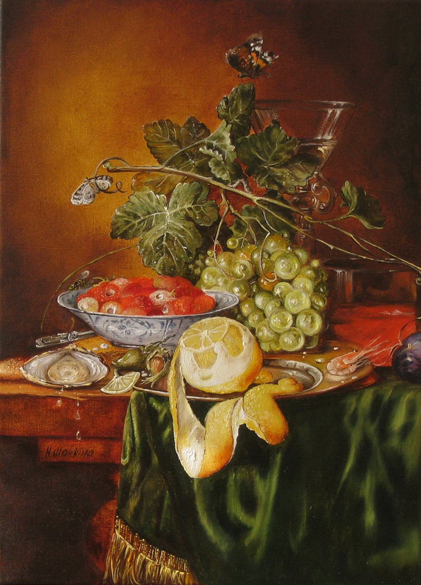 Photorealistic Oil Painting , Citrus And Butterfly By Natalia Shaykina, 16 X 22, Artwork For Sale On Artfinder