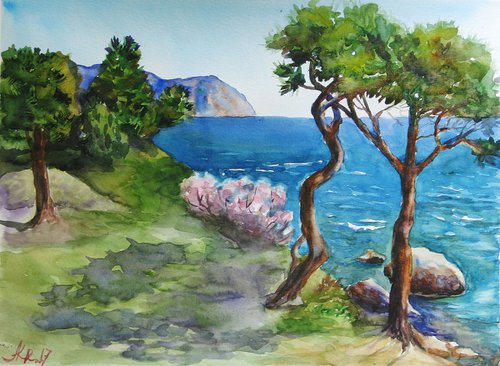 Pines and sea by Ann Krasikova