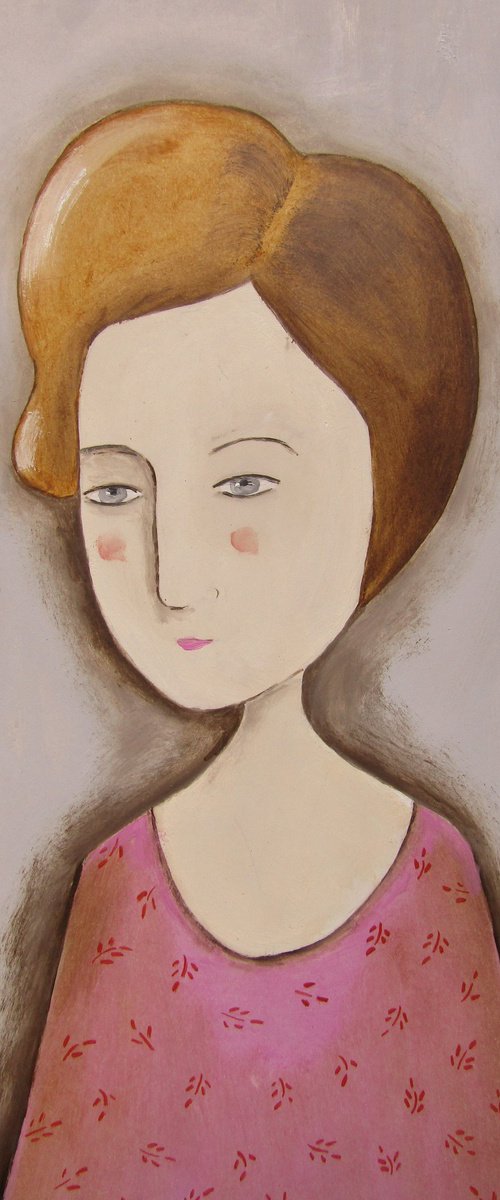 Woman with a pink dress by Silvia Beneforti