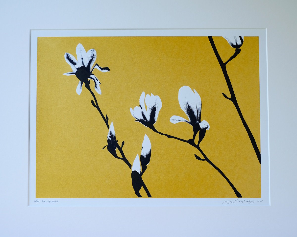 Botanical Screenprint By Lene Bladbjerg, 20 X 16", Spring Fever, Original Artwork