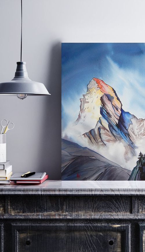 Matterhorn in the mist by Alla Vlaskina