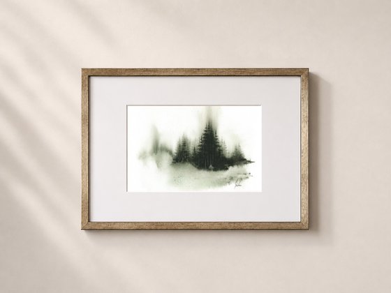 Places XVIII - Watercolor Pine Forest