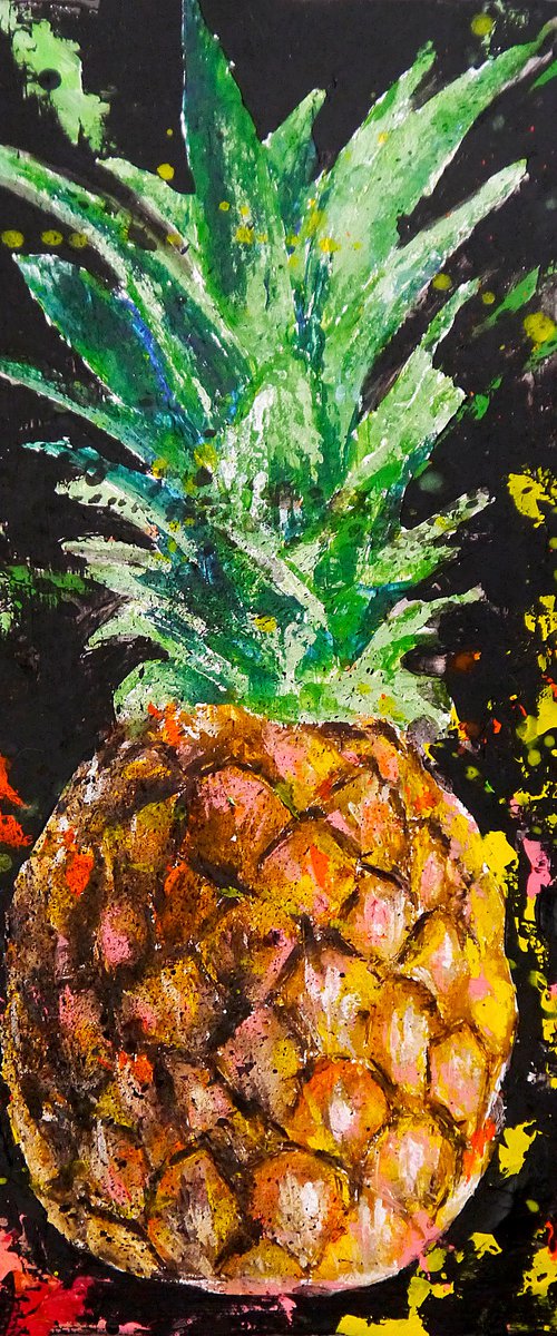 Pineapple Starwars - Still life - READY TO HANG Food Original by Bazevian DelaCapucinière