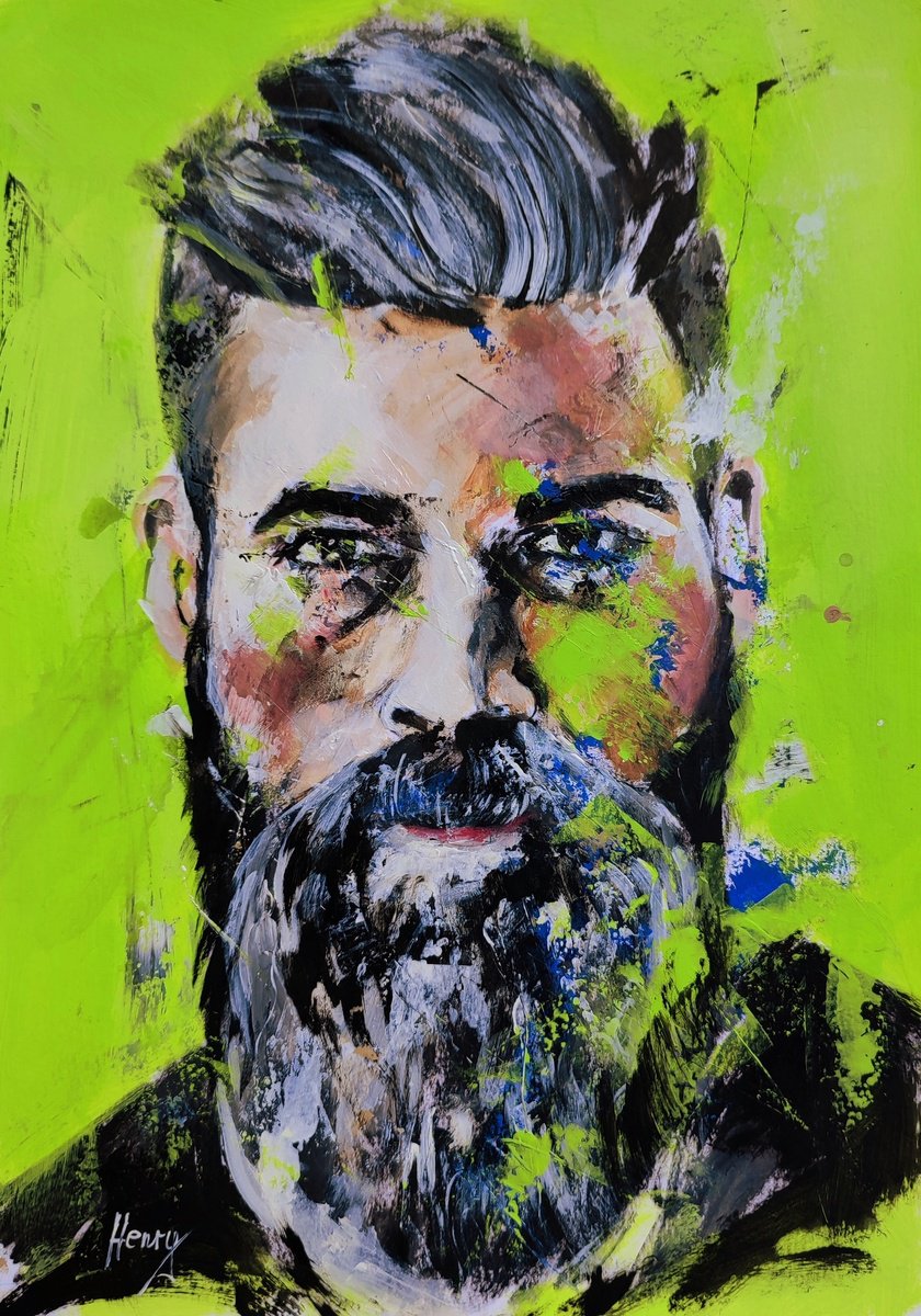 masculine - acrylic on paper 42x29,7cm by Henryfinearts