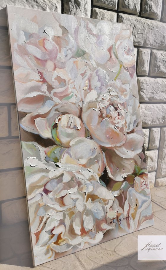 Floral Canvas, Peonies Original Art