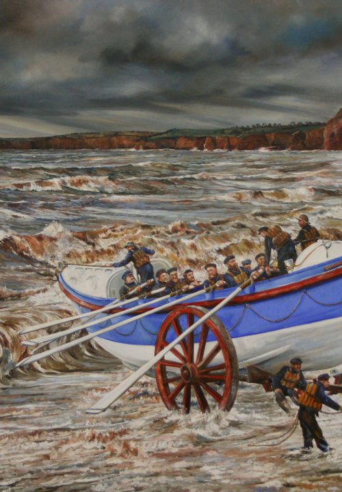 SIDMOUTH LIFEBOAT LAUNCH 31st DECEMBER, 1872 by Peter Goodhall