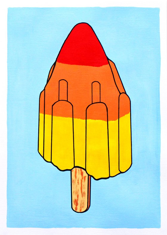 Rocket Lolly - Pop Art Painting On A4 Paper (Unframed)
