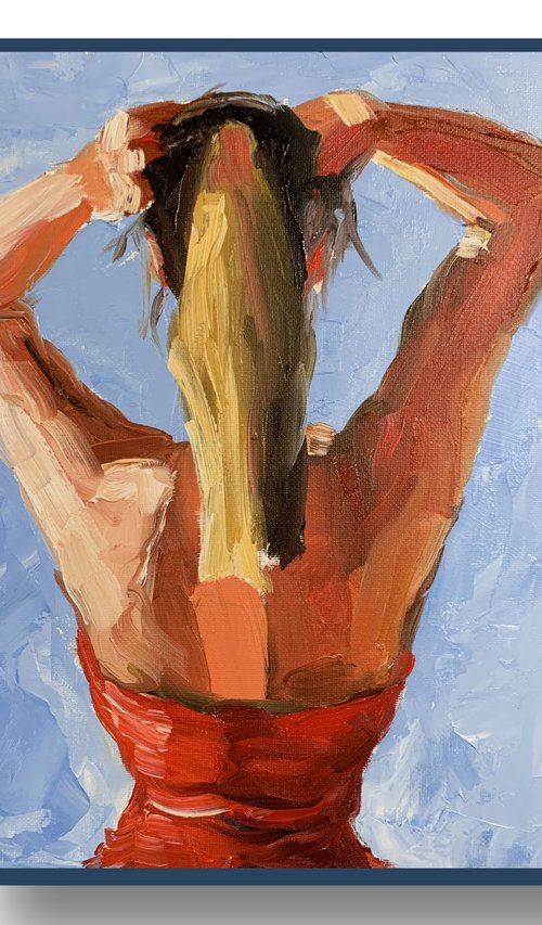 Woman in a red dress. by Vita Schagen