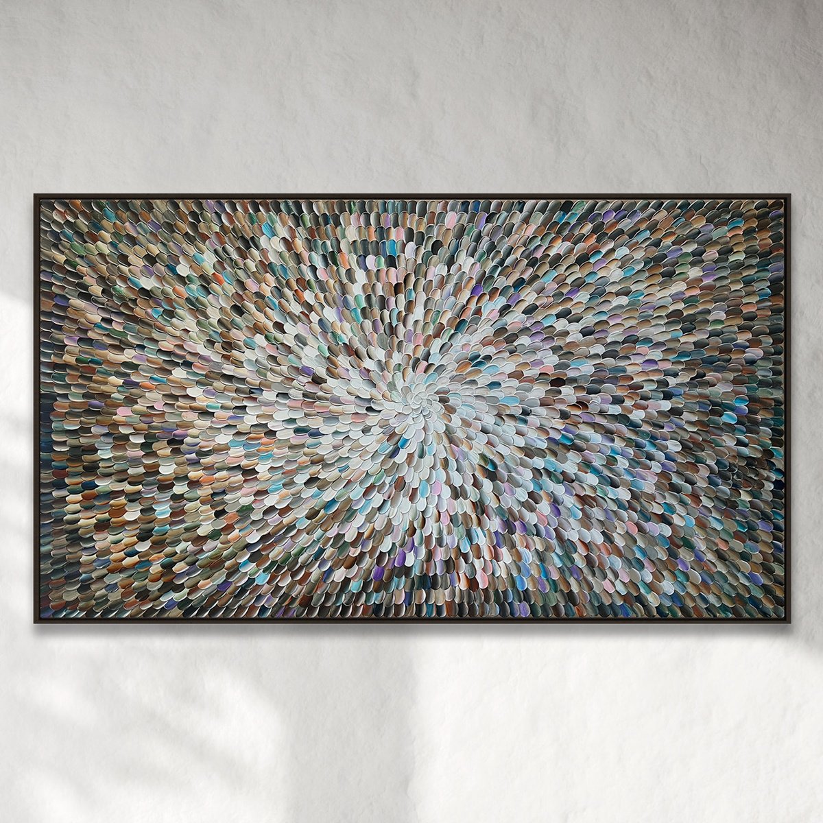 Organic Abstract Acrylic Painting By Tatiana Georgieva, 61 X 37", Earthed 22, Original Artwork