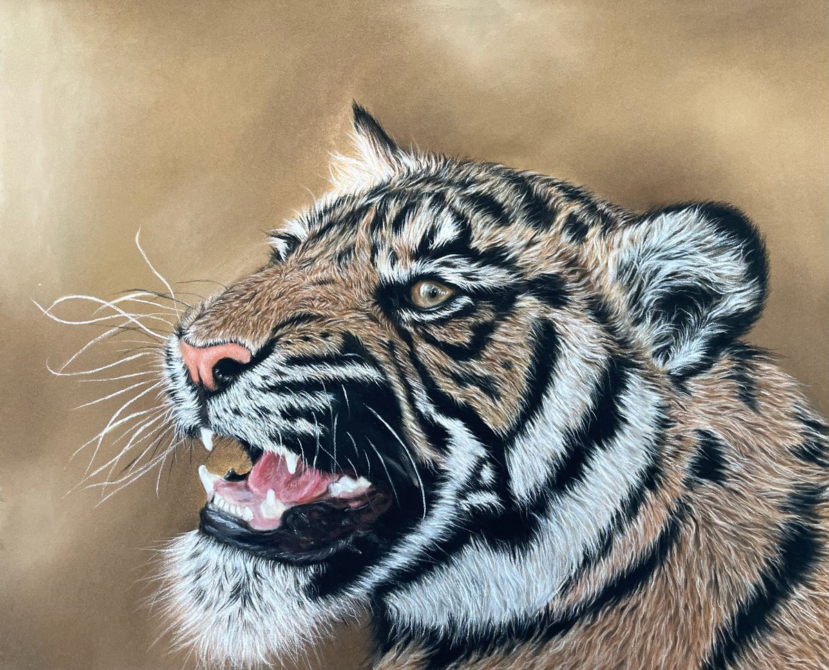 Photorealistic Animal Pastel Drawing By Maria Tran, 12 X 9", Vishuddha, Original Artwork
