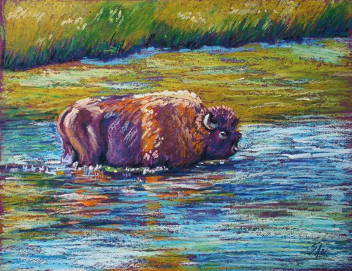 Bison I /  ORIGINAL PAINTING by Salana Art Gallery