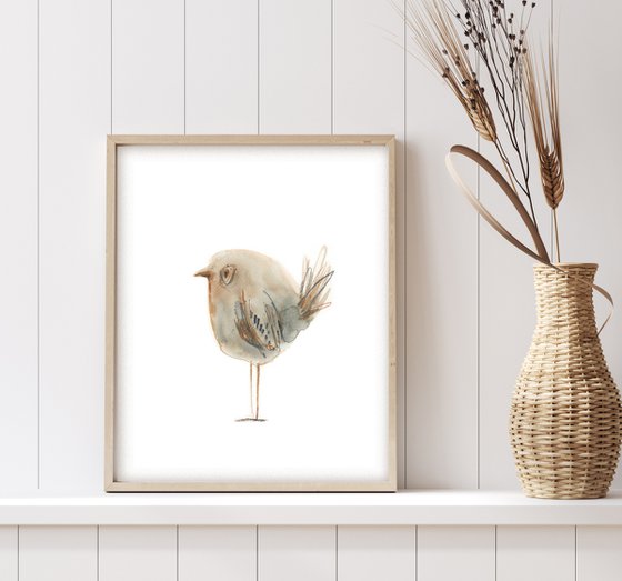 Cute birds watercolor painting 2 set