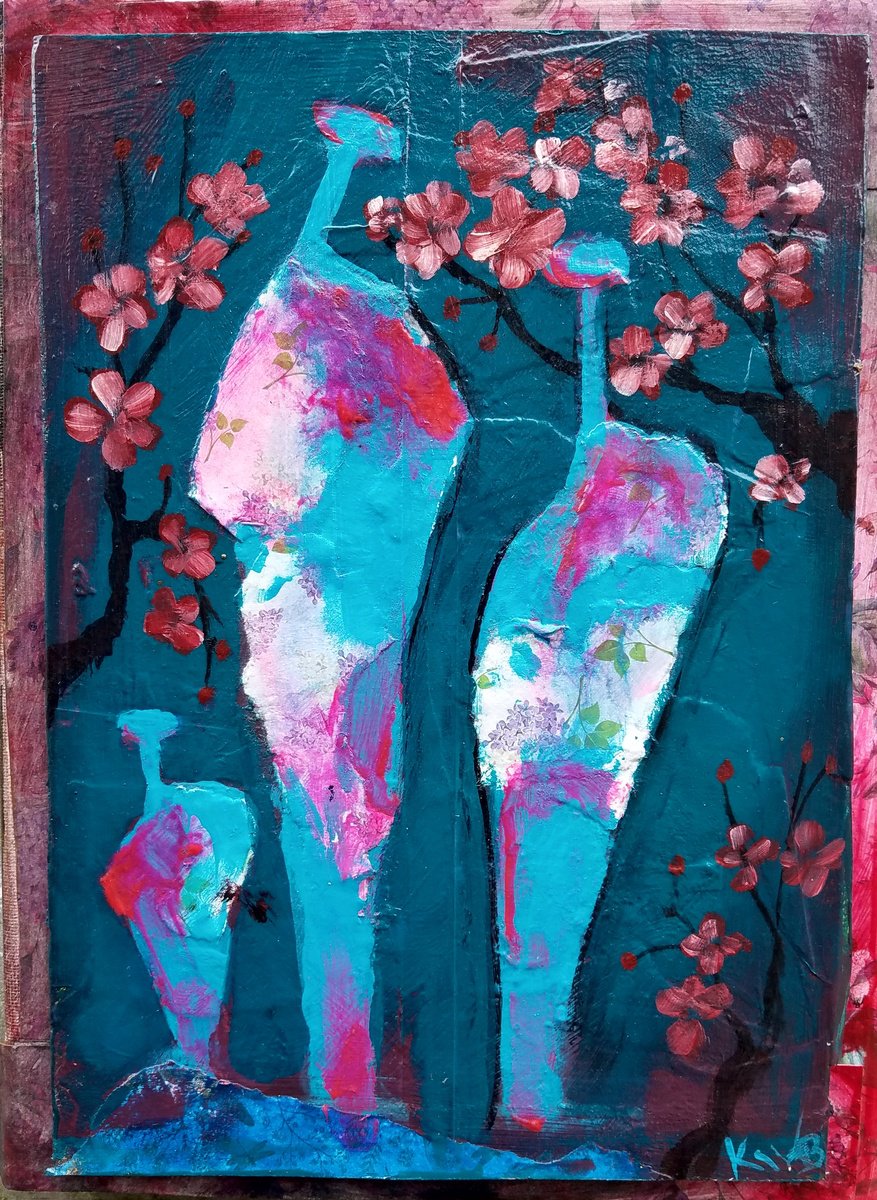 Naive Still Life Painting By Kevin Blake, 9 X 12", Token Of Love #1, Original Artwork