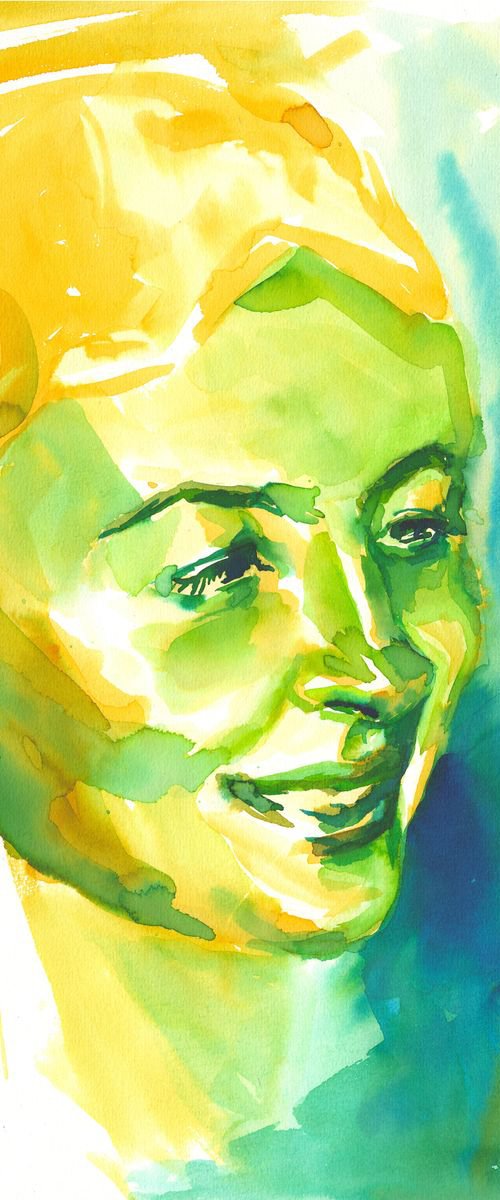 LOOK AT THAT!  - PORTRAIT - ORIGINAL WATERCOLOR PAINTING. by Mag Verkhovets