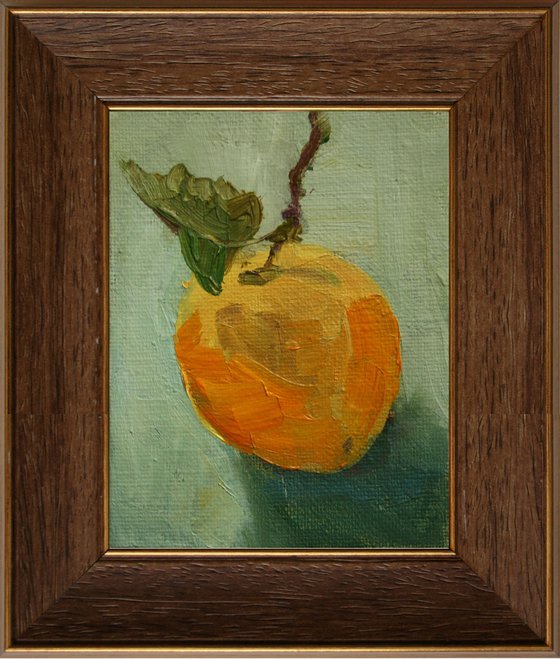 Little Apple... framed / FROM MY A SERIES OF MINI WORKS / ORIGINAL OIL PAINTING