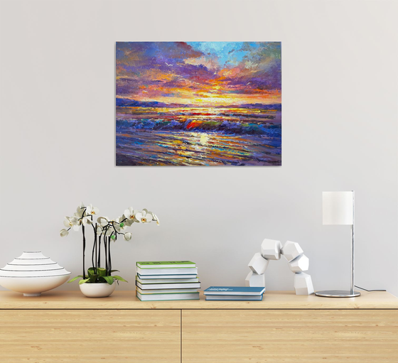 Sun Melting into Waves