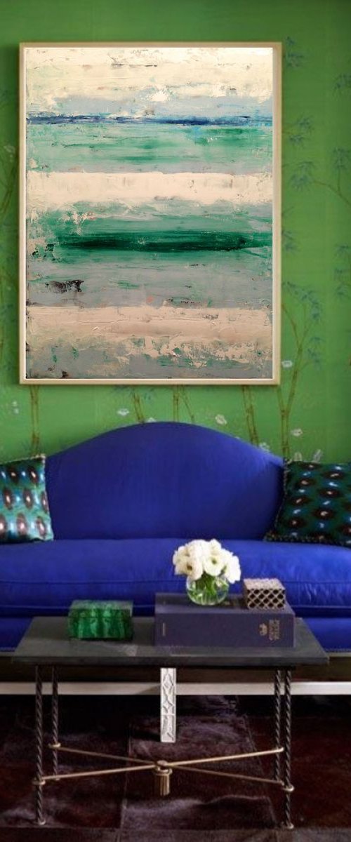 Emerald seascape - ready to hang by Carlo Toma
