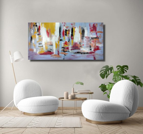 large abstract painting-xxl-200x100-large wall art canvas-cm-title-c744