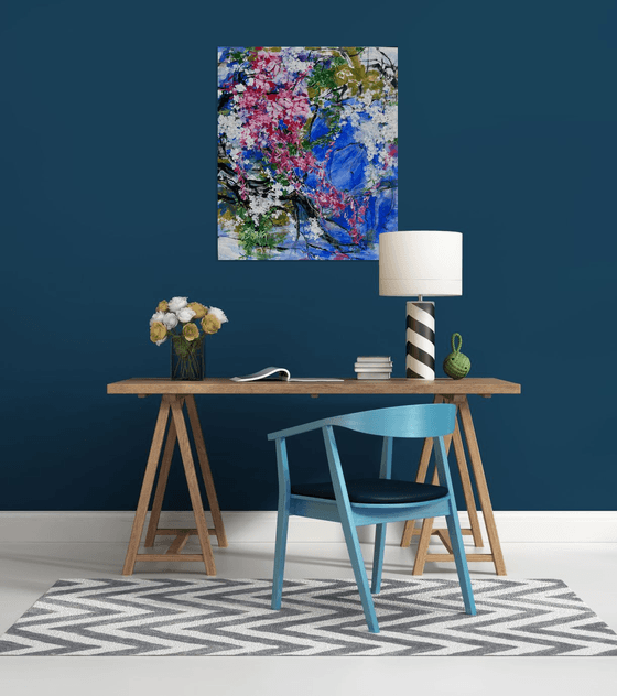 Wisteria with blue