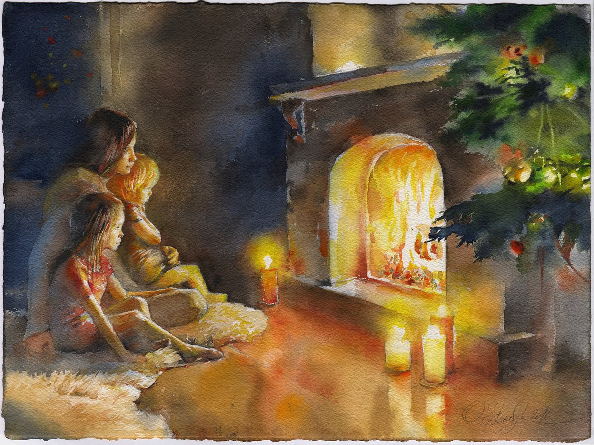 Near the fireplace by Olga Sternyk