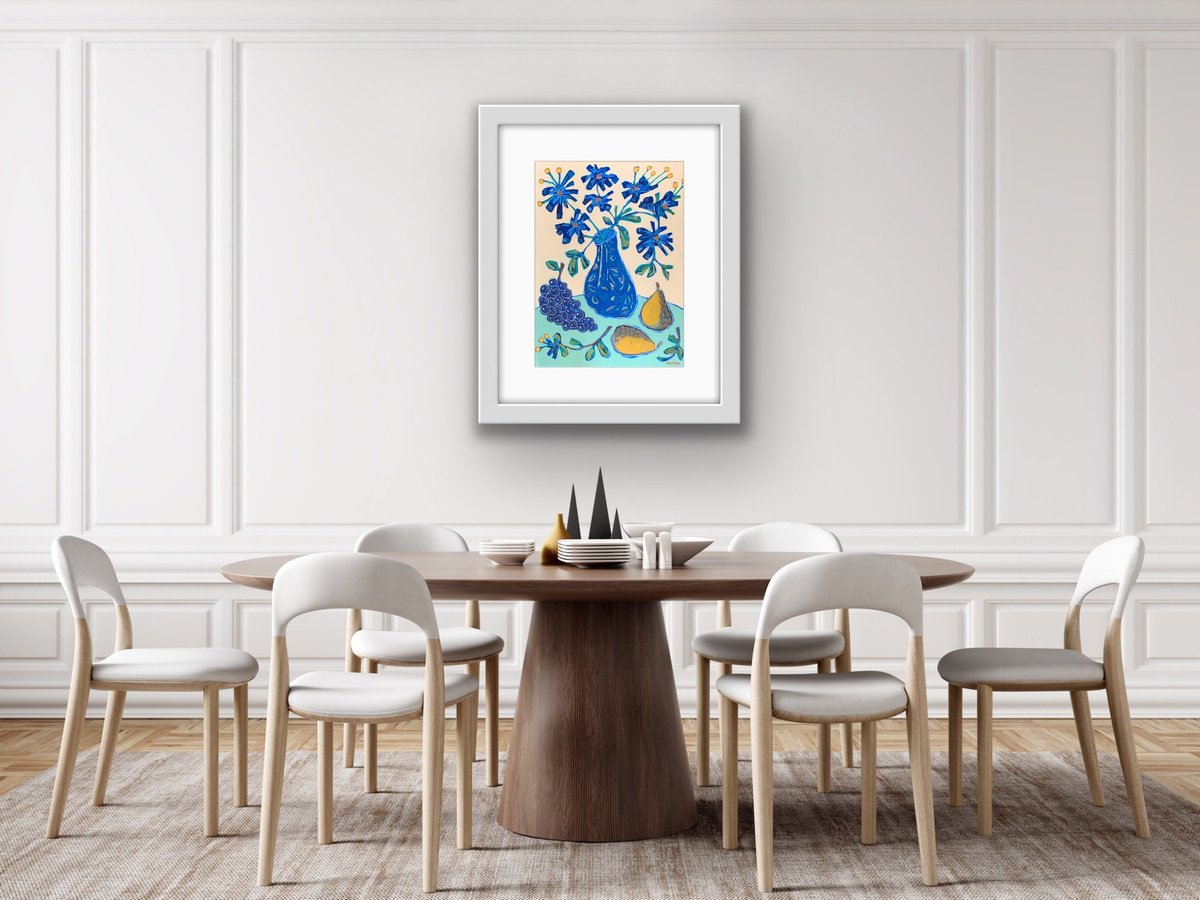 Naive Botanical Acrylic Painting By Holly Wojahn, 12 X 16, More Fruitful Times, Original Artwork