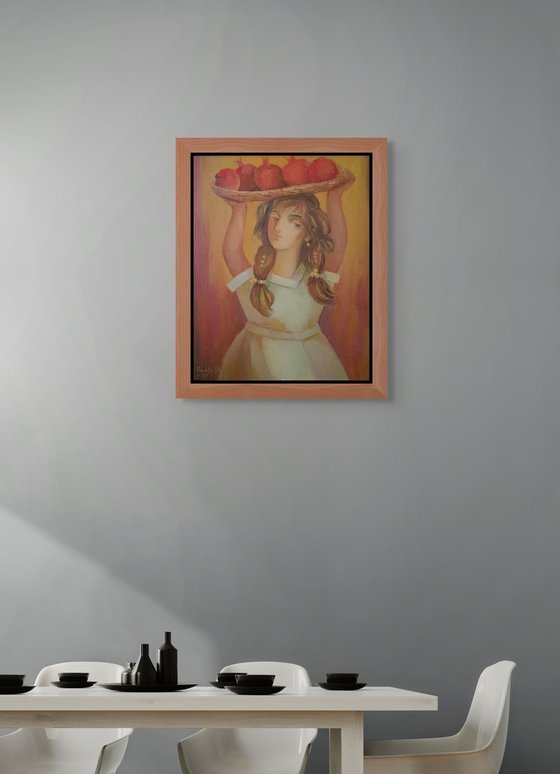 Girl with Pomegranates