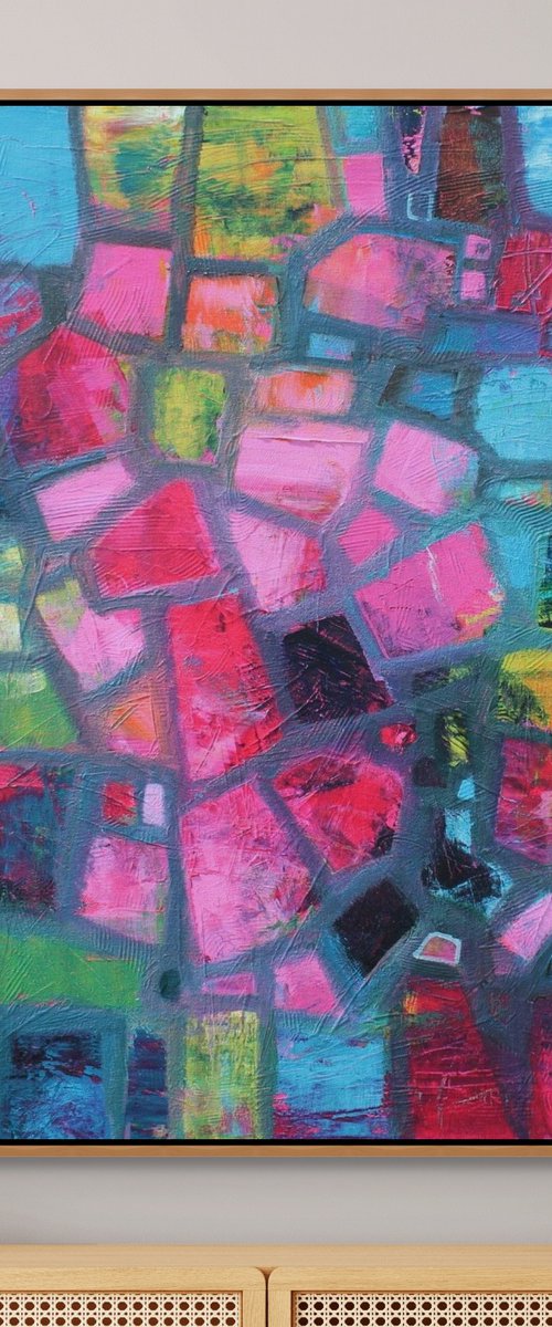 Abstract in Pink and Blue by Sage Mountain Studio